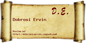 Dobrosi Ervin névjegykártya