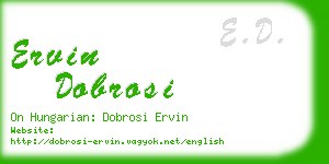 ervin dobrosi business card